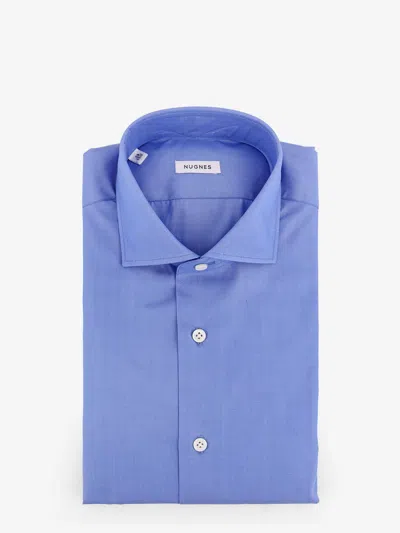 Nugnes 1920 Classic Cotton Shirt In Blue
