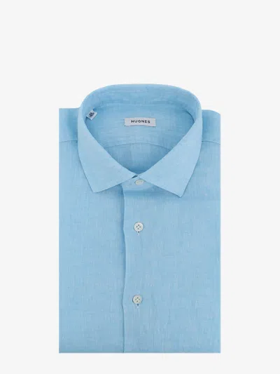 Nugnes 1920 Linen And Cotton Shirt In Blue