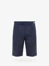 Nugnes 1920 Linen Bermuda Shorts With Logoed Label