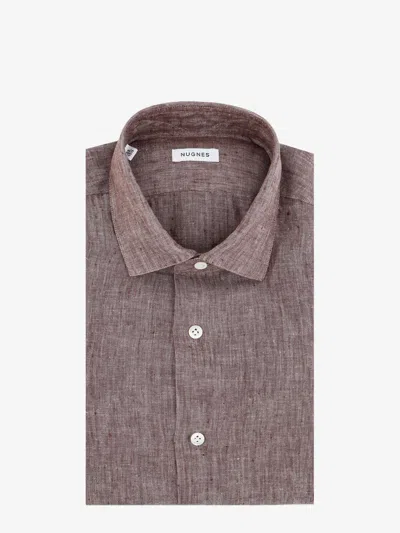 Nugnes 1920 Linen Shirt In Brown