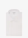 Nugnes 1920 Slim Fit Cotton Shirt With Plastron In White