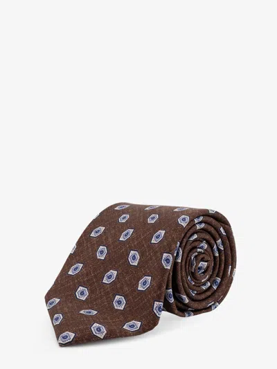 Nugnes 1920 Silk Tie In Brown