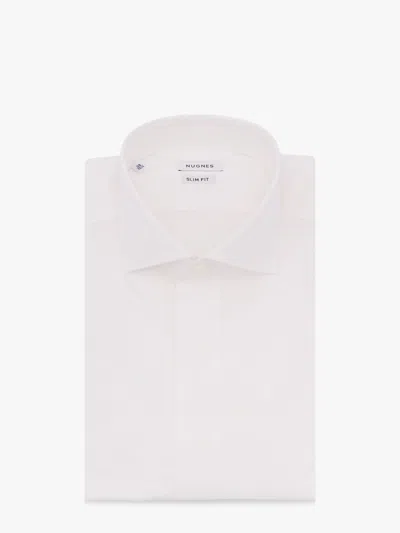 Nugnes 1920 Slim Fit Cotton Shirt In White
