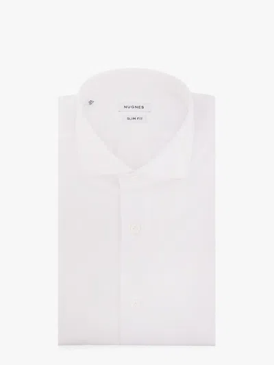 Nugnes 1920 Slim Fit Cotton Shirt In White