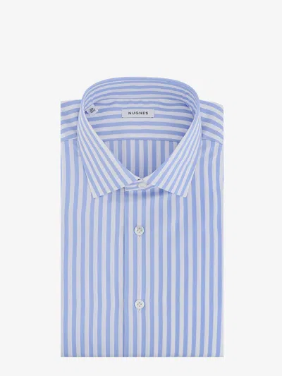 Nugnes 1920 Striped Cotton Shirt In Blue