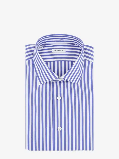 Nugnes 1920 Striped Cotton Shirt In Blue