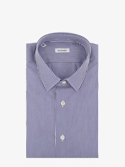 Nugnes 1920 Striped Cotton Shirt In Blue