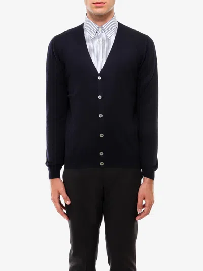 Nugnes 1920 Virgin Wool Cardigan In Blue