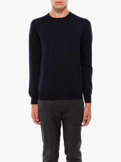 Nugnes 1920 Wool Basic Sweater In Blue
