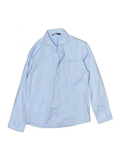 Pre-owned Nukutavake Kids' Long Sleeve Button Down Shirt In Blue