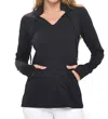 Null Aryeh Cuffed Sleeve Pullover Top In Black In Black