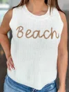 Null Beach Sleeveless Sweater In Off - White In White