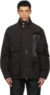 Nullus Black & Brown Deconstructed Multi-form M65 Jacket In Black