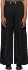 Nullus Black Corduroy Paneled Athletes Track Pants In Black