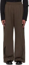 Nullus Brown Intertwined Structure Sweatpants In Brown