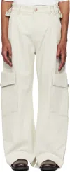 Nullus Off-white 8-pocket Cargo Pants In Ivory