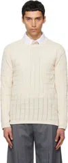 Nullus Off-white Cube Texture Knit Sweater In White