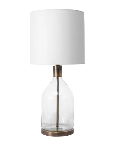 Nuloom 29in Mila Glass Linen Shade Table Lamp In White