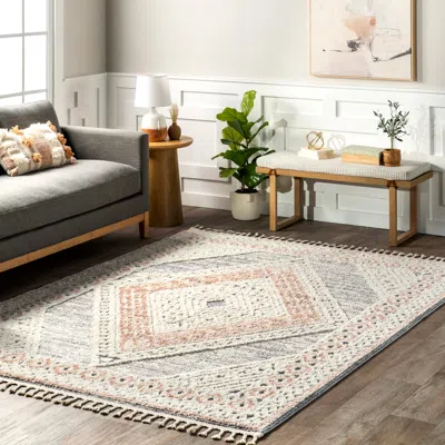 Nuloom Acacia Raised Diamond Tasseled Area Rug In Multi