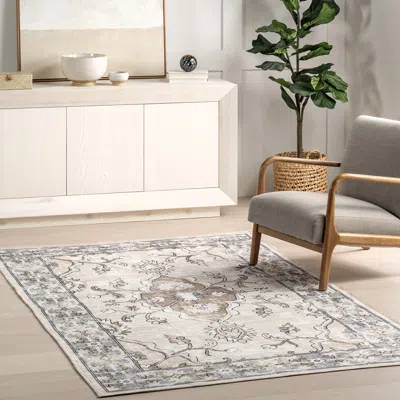 Nuloom Adair Traditional Floral Machine Washable Area Rug In Blue