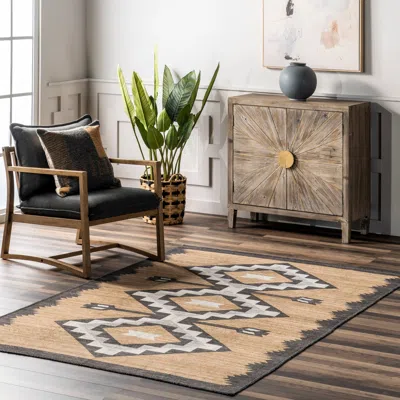 Nuloom Adilynn Aztec Machine Washable Area Rug In Gray