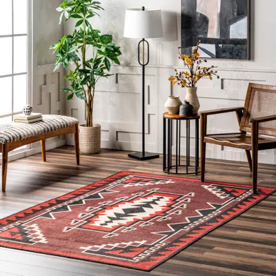 Nuloom Adrena Bold Boho Machine Washable Area Rug In Neutral