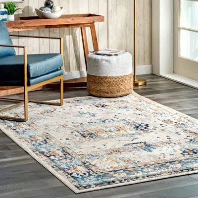 Nuloom Ainsley Distressed Medallion Area Rug In Multi