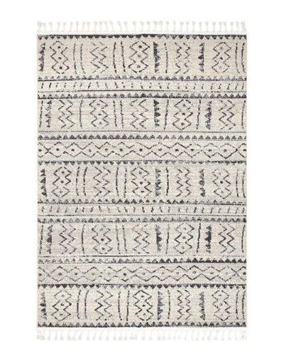Nuloom Akua Ethnic Bands Tassel Rug In Ivory