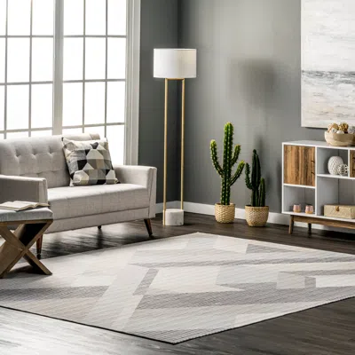 Nuloom Alesha Modern Striped Machine Washable Area Rug In Gray