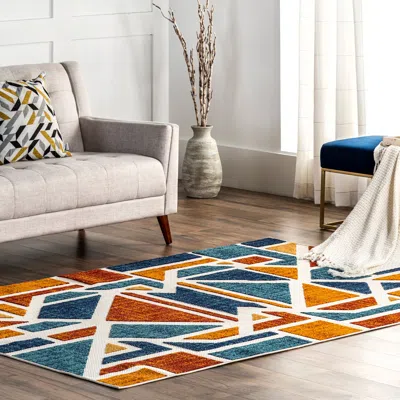 Nuloom Alexia Contemporary Geometric Indoor/outdoor Area Rug In Multi
