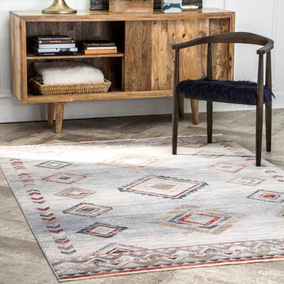 Nuloom Alondra Tribal Diamonds Area Rug In Gray