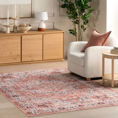 Nuloom Ama Persian Spill Proof Machine Washable Area Rug In Pink