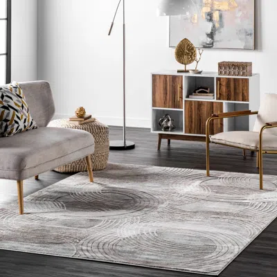 Nuloom Austin Abstract Circles Area Rug In Gray