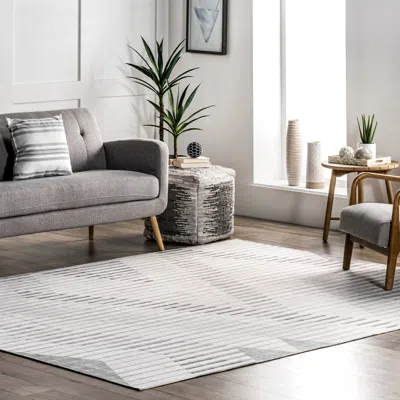 Nuloom Azzie Modern Zig Zag Machine Washable Area Rug In Gray