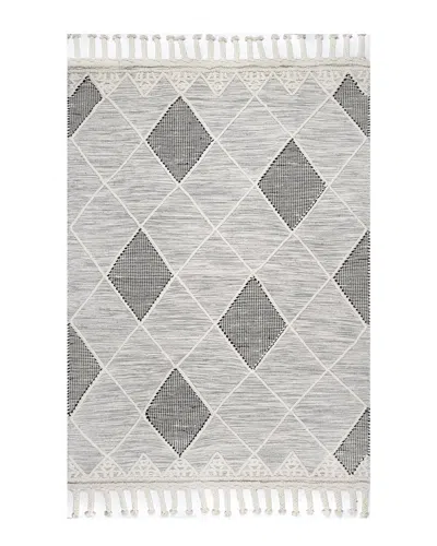 Nuloom Becca Diamond Trellis Tassel Wool Wool-blend Rug In Gray