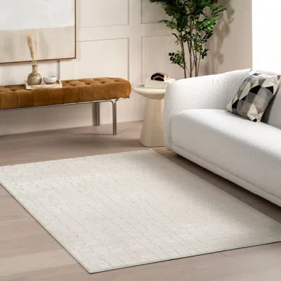 Nuloom Belladonna High-low Geometric Area Rug In White