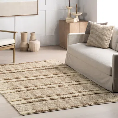 Nuloom Blakley Textured Plaid Jute Area Rug In Brown