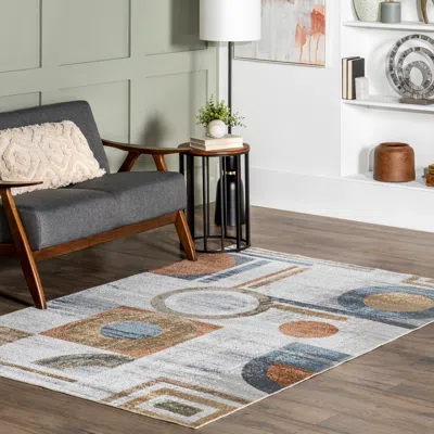 Nuloom Brodee Abstract Retro Machine Washable Area Rug In Multi