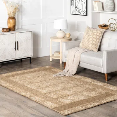 Nuloom Bronya Solid Tiled Jute Area Rug In Animal Print