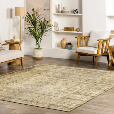 Nuloom Chana Printed Framed Trellis Flatweave Area Rug In Brown