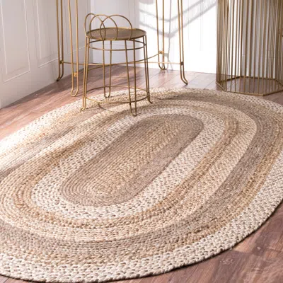 Nuloom Charlene Braided Border Jute Area Rug In Multi