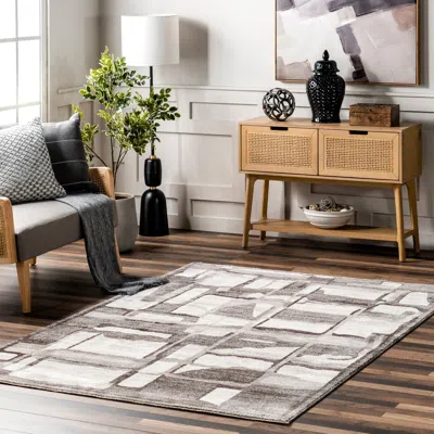 Nuloom Chrissie Abstract Shapes Fringe Area Rug In Multi