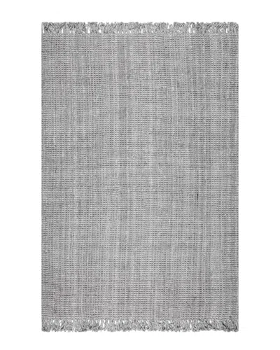 Nuloom Chunky Loop Hand Woven Jute Rug In Gray