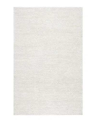 Nuloom Chunky Woolen Cable Hand Woven Rug In White