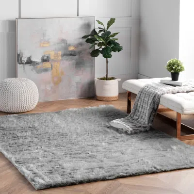 Nuloom Cloud Shag Area Rug In Gray
