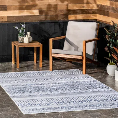 Nuloom Codi Moroccan Banded Machine Washable Indoor/outdoor Area Rug In Gold
