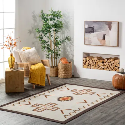 Nuloom Colbie Tribal Machine Washable Area Rug In Black