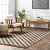 Nuloom Connie Checkered Wool/jute Tasseled Area Rug