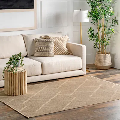 Nuloom Diamond Trellis Jute Area Rug In Neutral