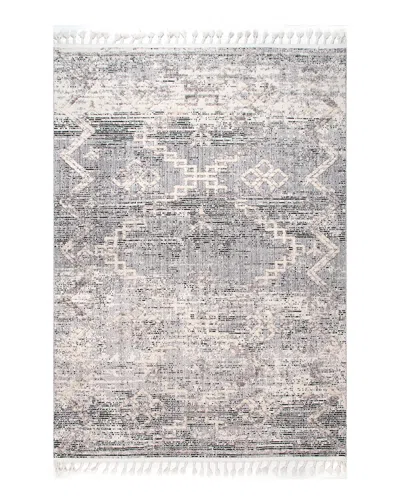Nuloom Discontinued  Huti Textured Trellis Rug In Grey